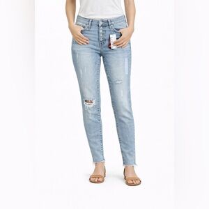 NWT - Vylette Button Fly Skinny Distressed‎ Raw Hem Jeans